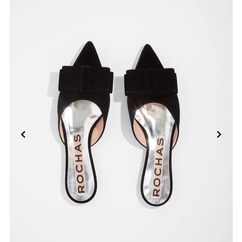 Rochas velvet bow mule